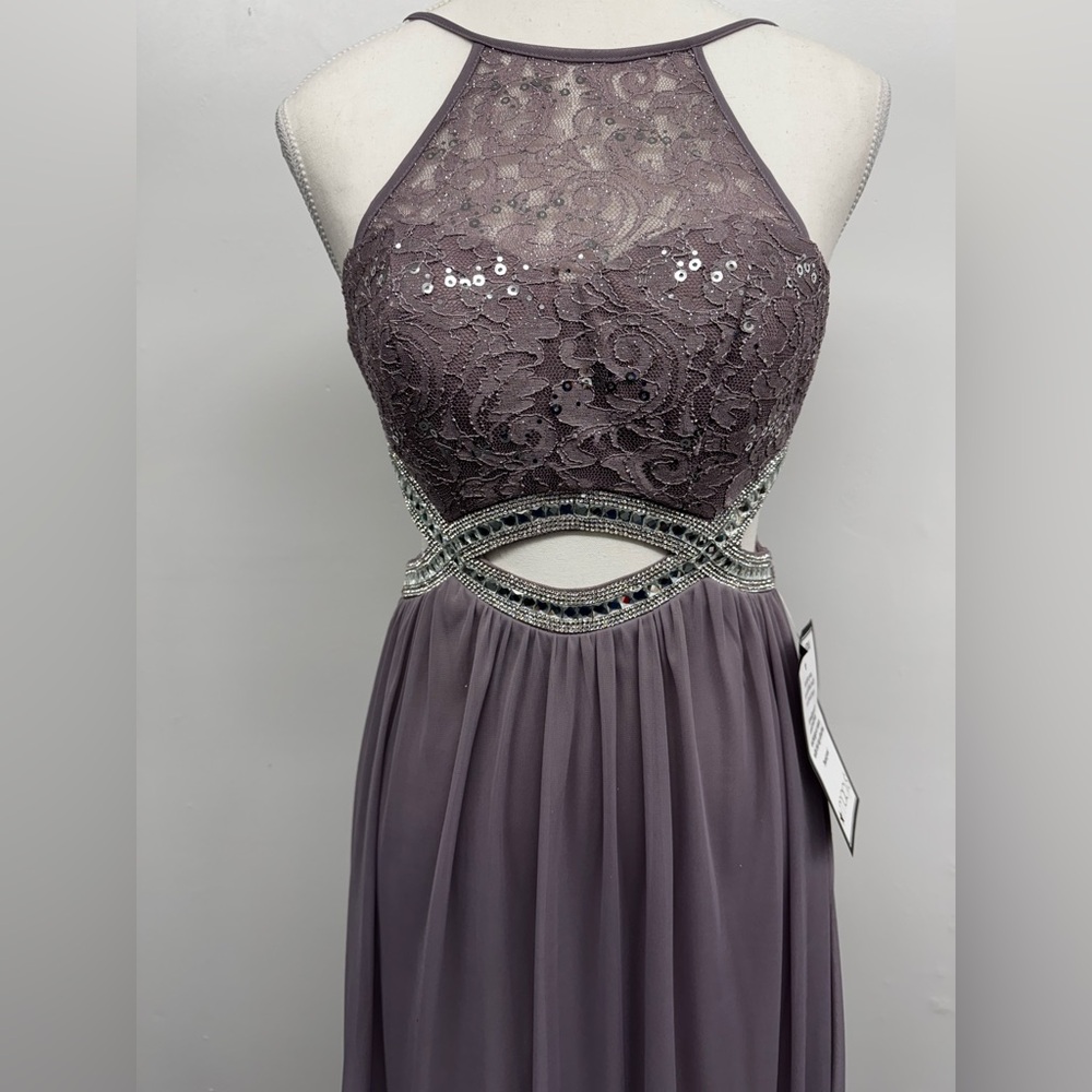 Speechless Mauve Lace Prom Dress